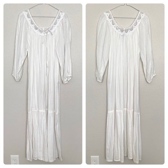 cotton white maxi dress